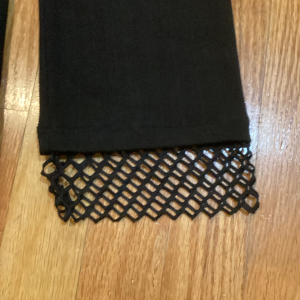 Chic Black Lace-Trimmed Coat - Picture 2 of 6